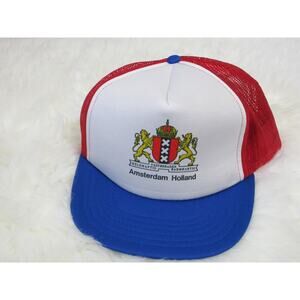 Vintage Amsterdam Holland Snapback KING CAP Hat Trucker Mesh - Appears Unworn!